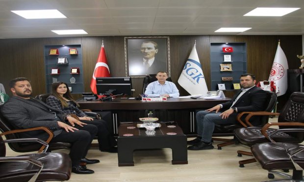 İĹ BAŞKANIMIZ MELIH AYDOĞAN SGK İL MÜDÜRÜ ÖZKAN ARSLAN'I ZİYARET ETTİ